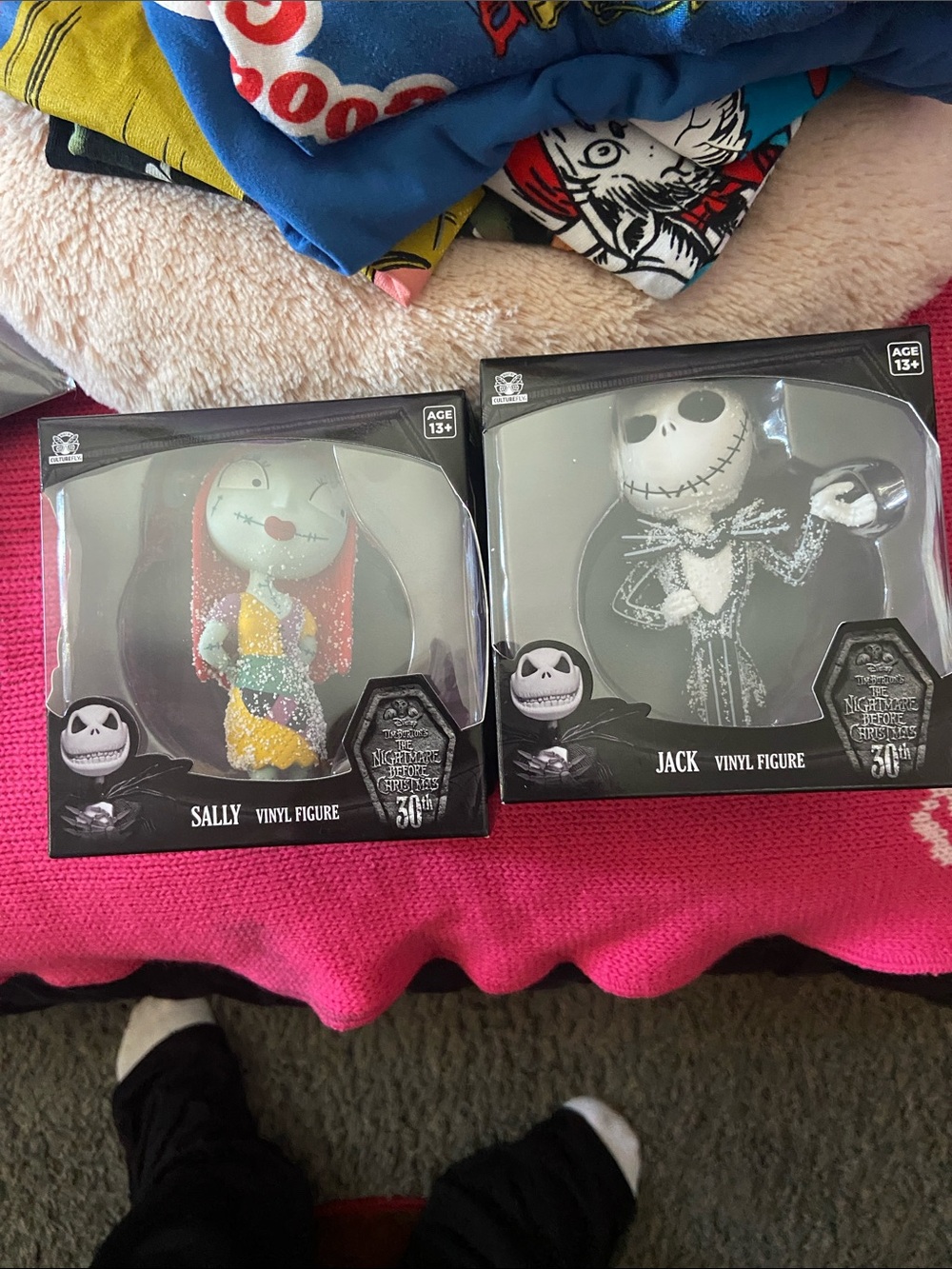 The Nightmare Before Christmas Sally & Jack Vinyl Figures - Black/White/Green